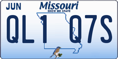 MO license plate QL1Q7S