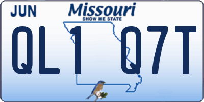 MO license plate QL1Q7T