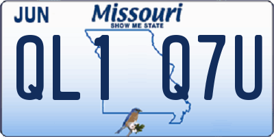 MO license plate QL1Q7U