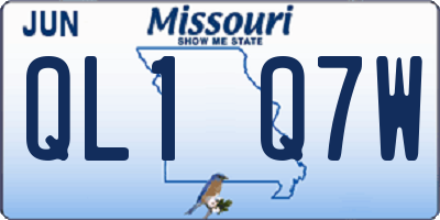 MO license plate QL1Q7W
