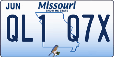 MO license plate QL1Q7X
