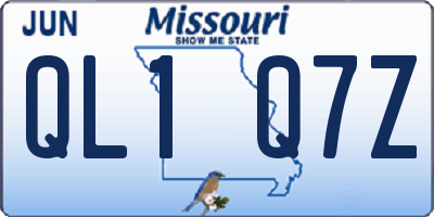 MO license plate QL1Q7Z