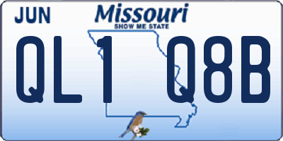 MO license plate QL1Q8B