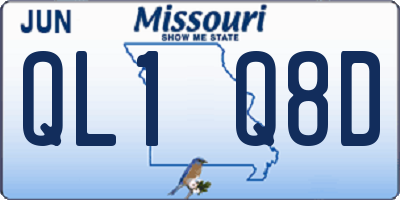 MO license plate QL1Q8D