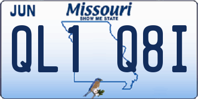 MO license plate QL1Q8I