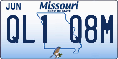 MO license plate QL1Q8M