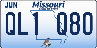 MO license plate QL1Q8O