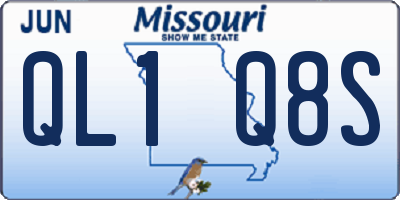 MO license plate QL1Q8S