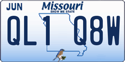 MO license plate QL1Q8W