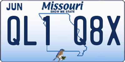MO license plate QL1Q8X