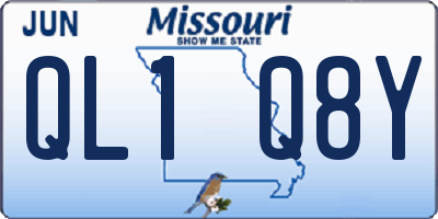 MO license plate QL1Q8Y