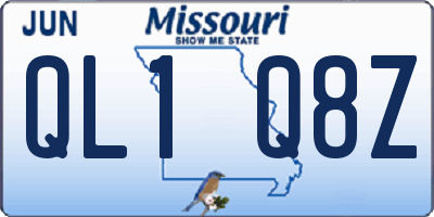 MO license plate QL1Q8Z