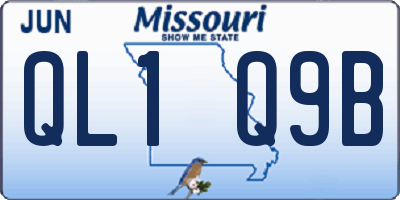 MO license plate QL1Q9B