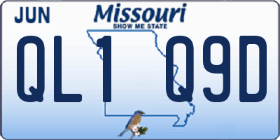 MO license plate QL1Q9D