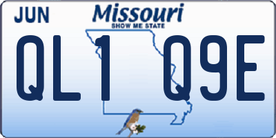 MO license plate QL1Q9E