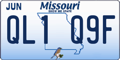 MO license plate QL1Q9F