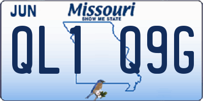 MO license plate QL1Q9G