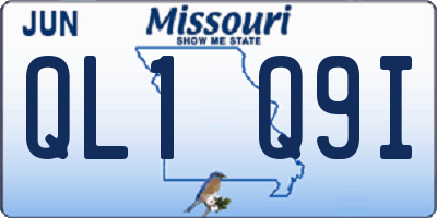 MO license plate QL1Q9I