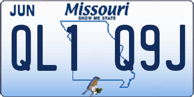 MO license plate QL1Q9J