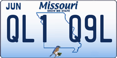 MO license plate QL1Q9L