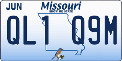 MO license plate QL1Q9M