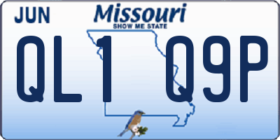 MO license plate QL1Q9P