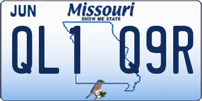 MO license plate QL1Q9R