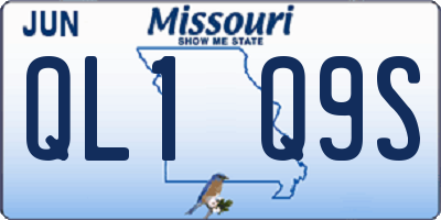 MO license plate QL1Q9S