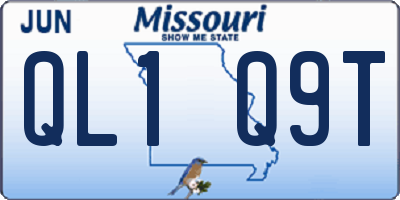 MO license plate QL1Q9T