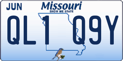 MO license plate QL1Q9Y