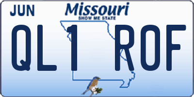 MO license plate QL1R0F