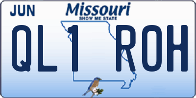 MO license plate QL1R0H