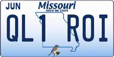 MO license plate QL1R0I