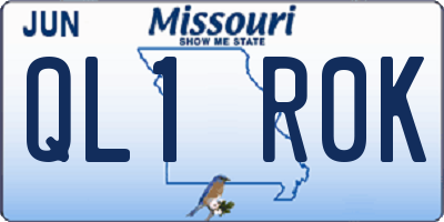 MO license plate QL1R0K