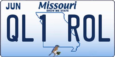 MO license plate QL1R0L