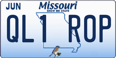 MO license plate QL1R0P