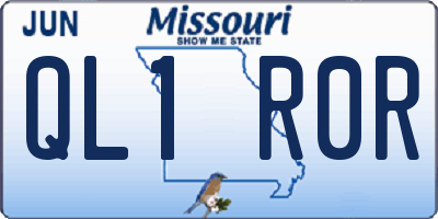 MO license plate QL1R0R