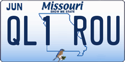 MO license plate QL1R0U