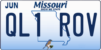 MO license plate QL1R0V