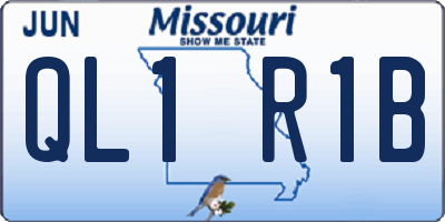 MO license plate QL1R1B
