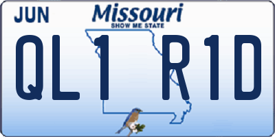MO license plate QL1R1D