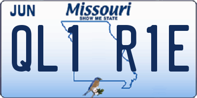 MO license plate QL1R1E