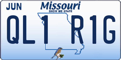 MO license plate QL1R1G