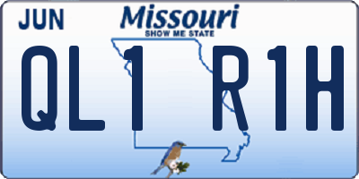 MO license plate QL1R1H