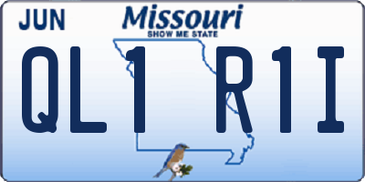 MO license plate QL1R1I