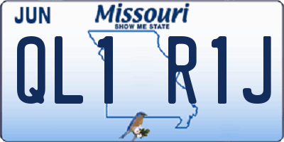 MO license plate QL1R1J