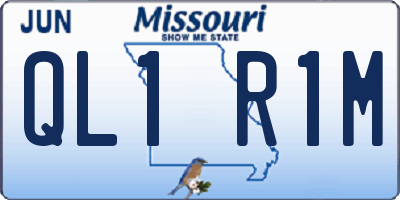 MO license plate QL1R1M