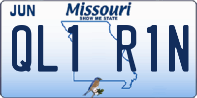 MO license plate QL1R1N