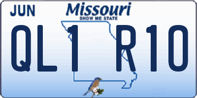 MO license plate QL1R1O