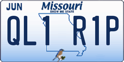 MO license plate QL1R1P